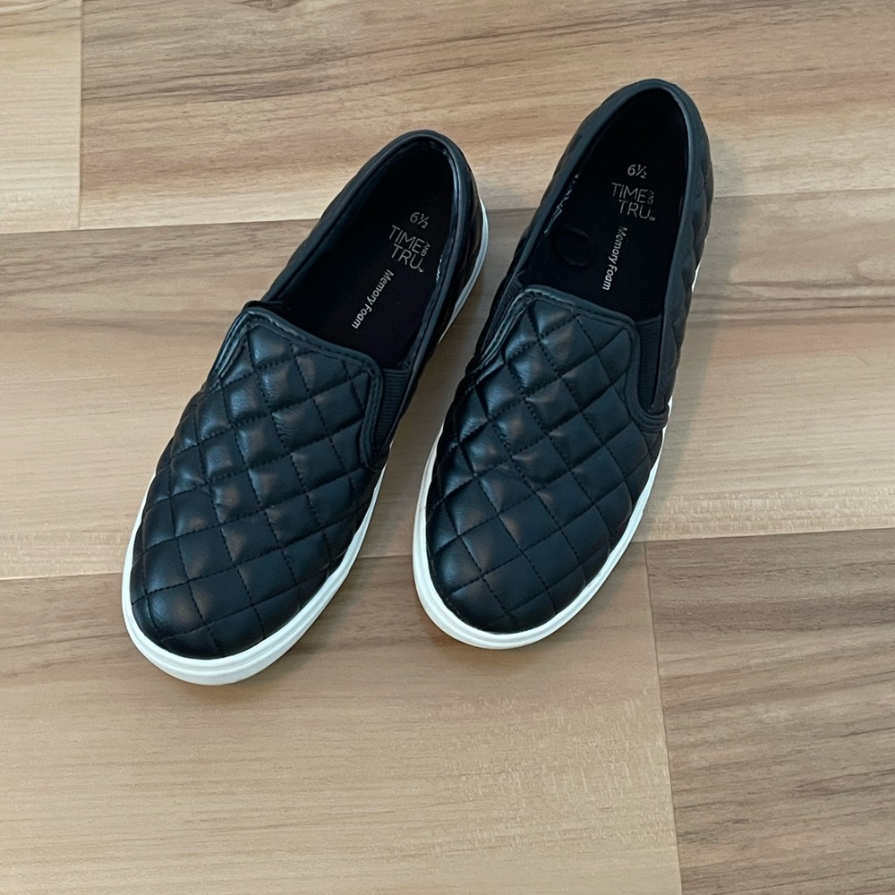 Black Quilted Slip on